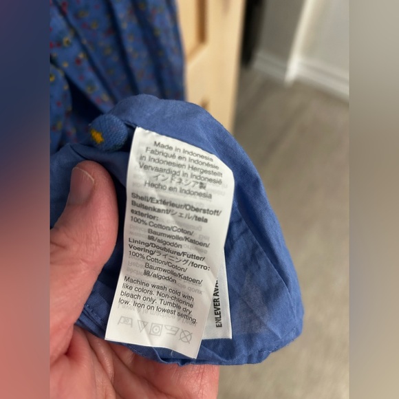 Madewell Maxi Blue Floral Tiered Ruffle Dress with Tie Sleeves, XS. EUC - Picture 9 of 9